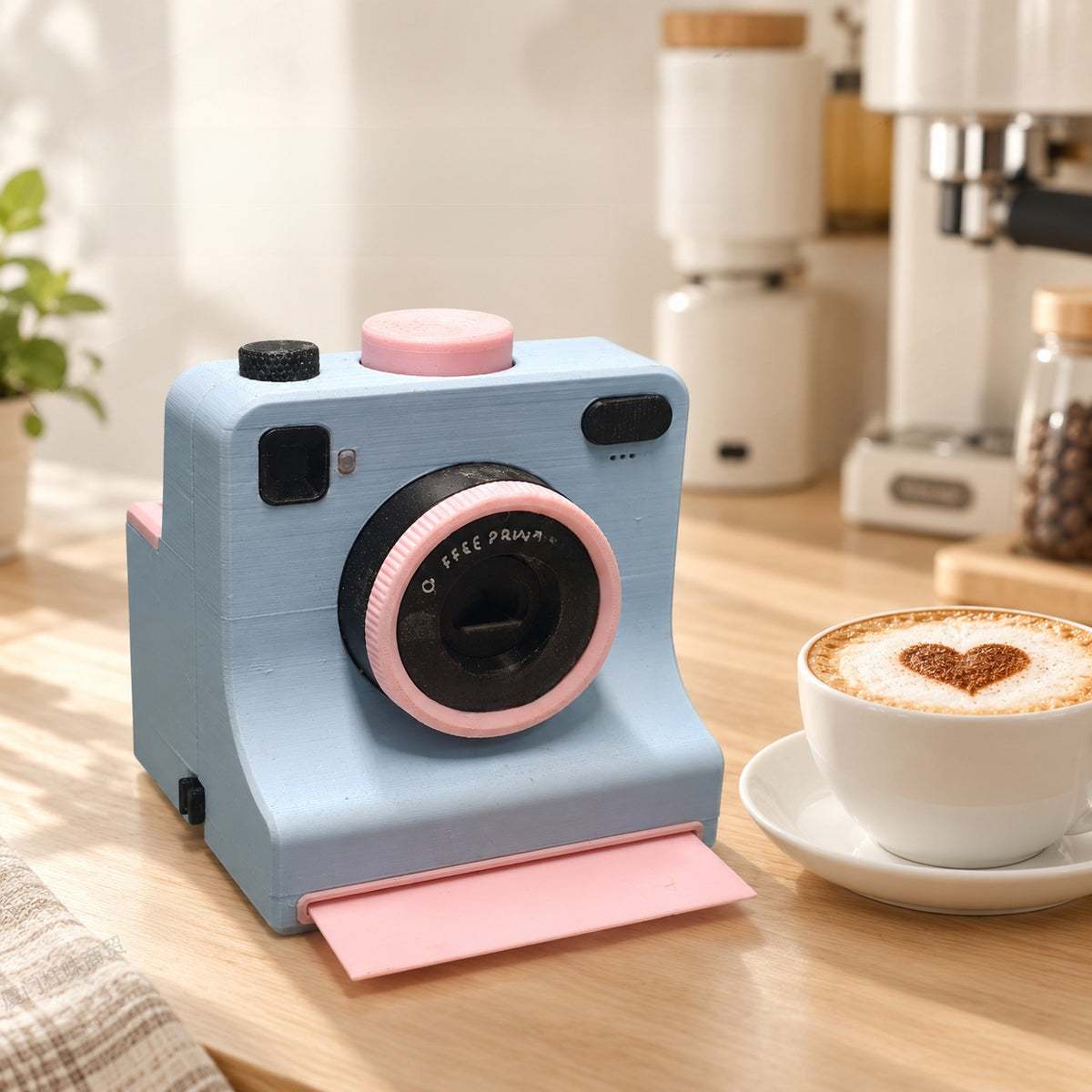 3D Printed Camera Shaped Latte Art Stamp Tool