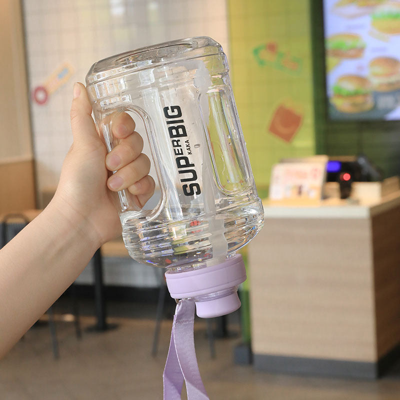 Large Capacity Sports Water Bottle with Straw