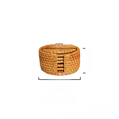 Rattan Woven Tea Ceremony Mat Set