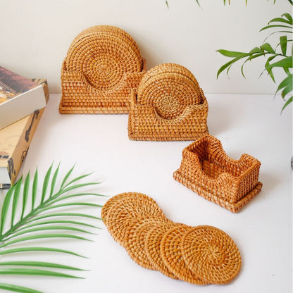Rattan Woven Tea Ceremony Mat Set