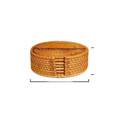 Rattan Woven Tea Ceremony Mat Set