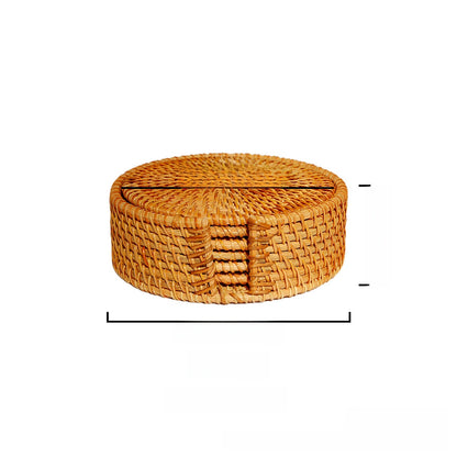 Rattan Woven Tea Ceremony Mat Set